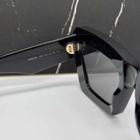 NEW LOEWE LW40145I 01A WOMEN SUNGLASSES BLACK CAT EYE LOEWE EYEWEAR - Picture 8 of 10